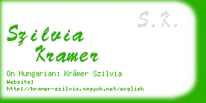 szilvia kramer business card