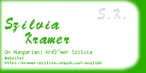 szilvia kramer business card